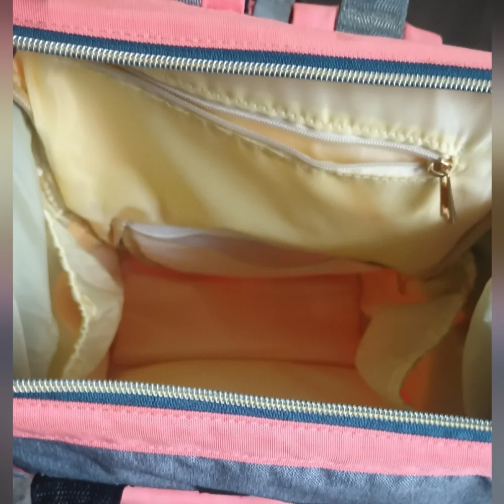 Zounich Multipocket Diaper Bag (Orange/Grey) A- - Picture 3 of 11